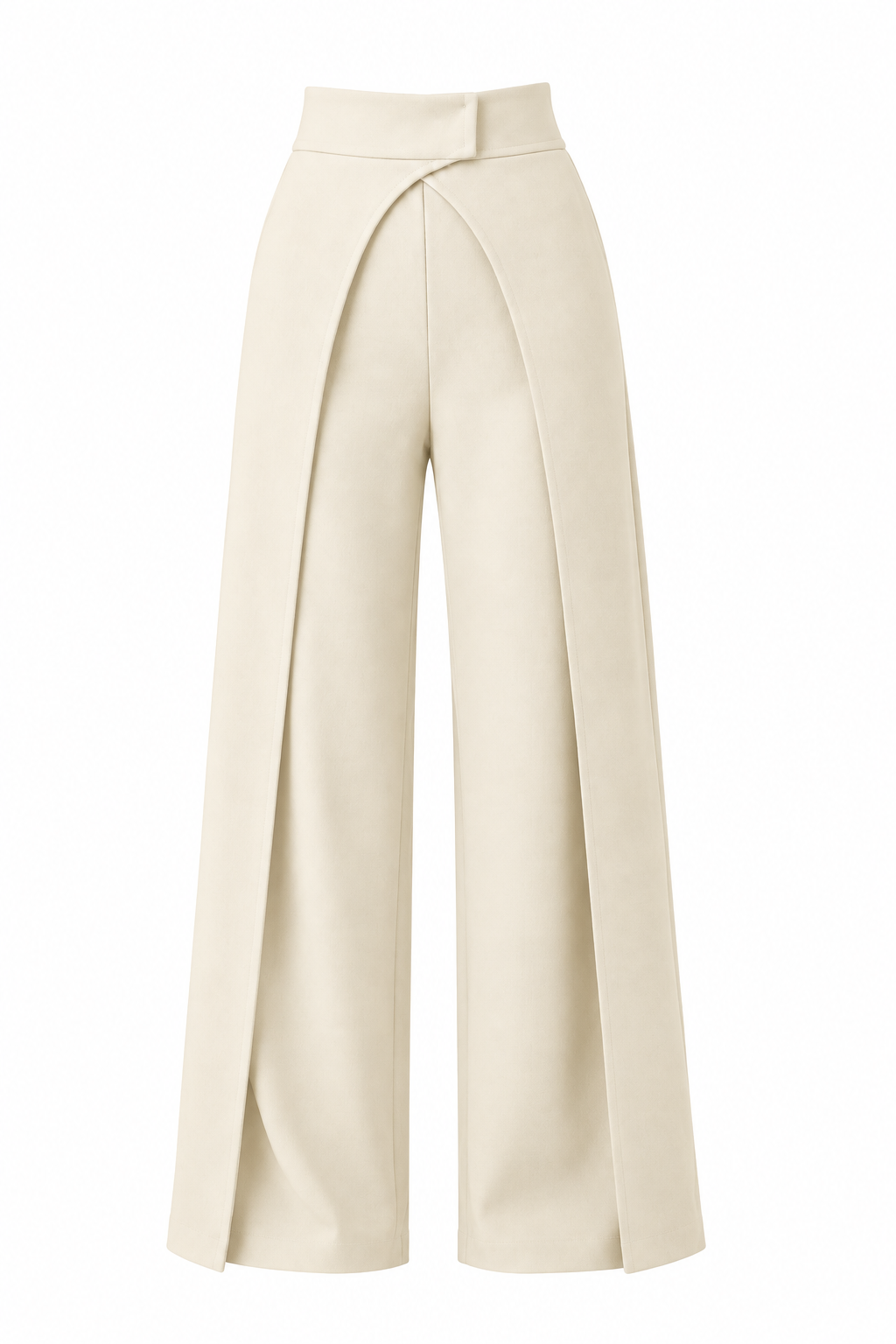 Wide-Leg Wrap Trousers – Ivory