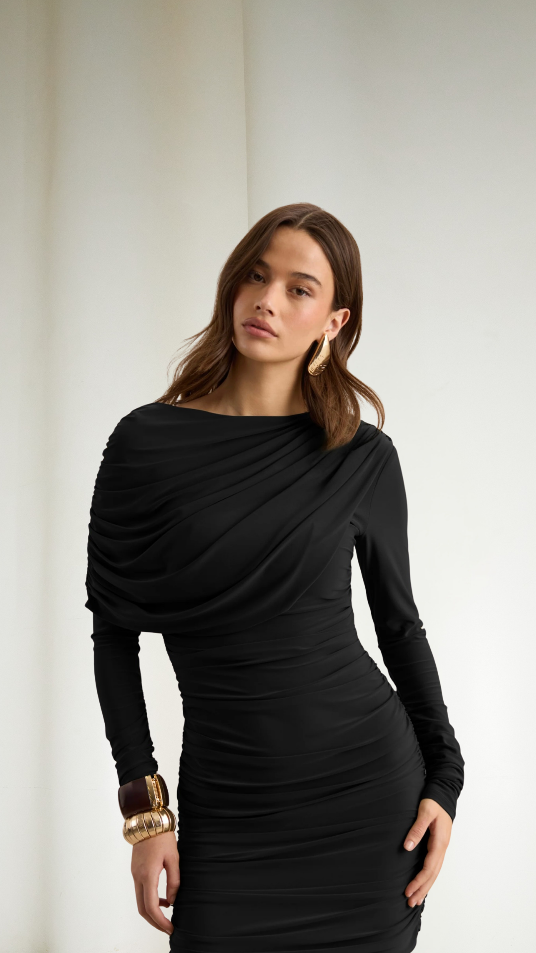 Ruched Mini Dress.