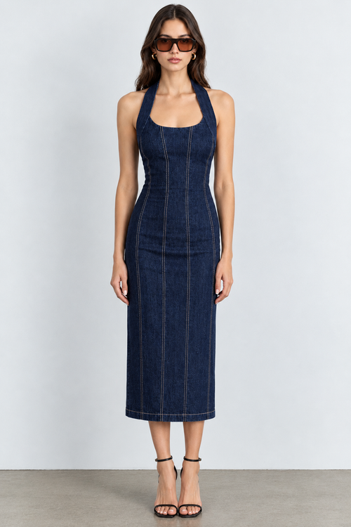 Blue denim dress